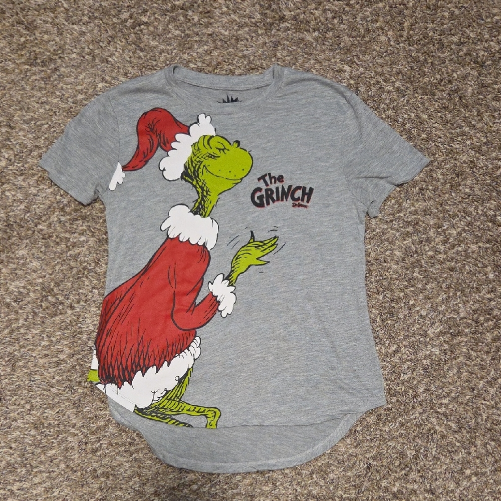 Dr. Seuss Grinch Santa Gray T-Shirt